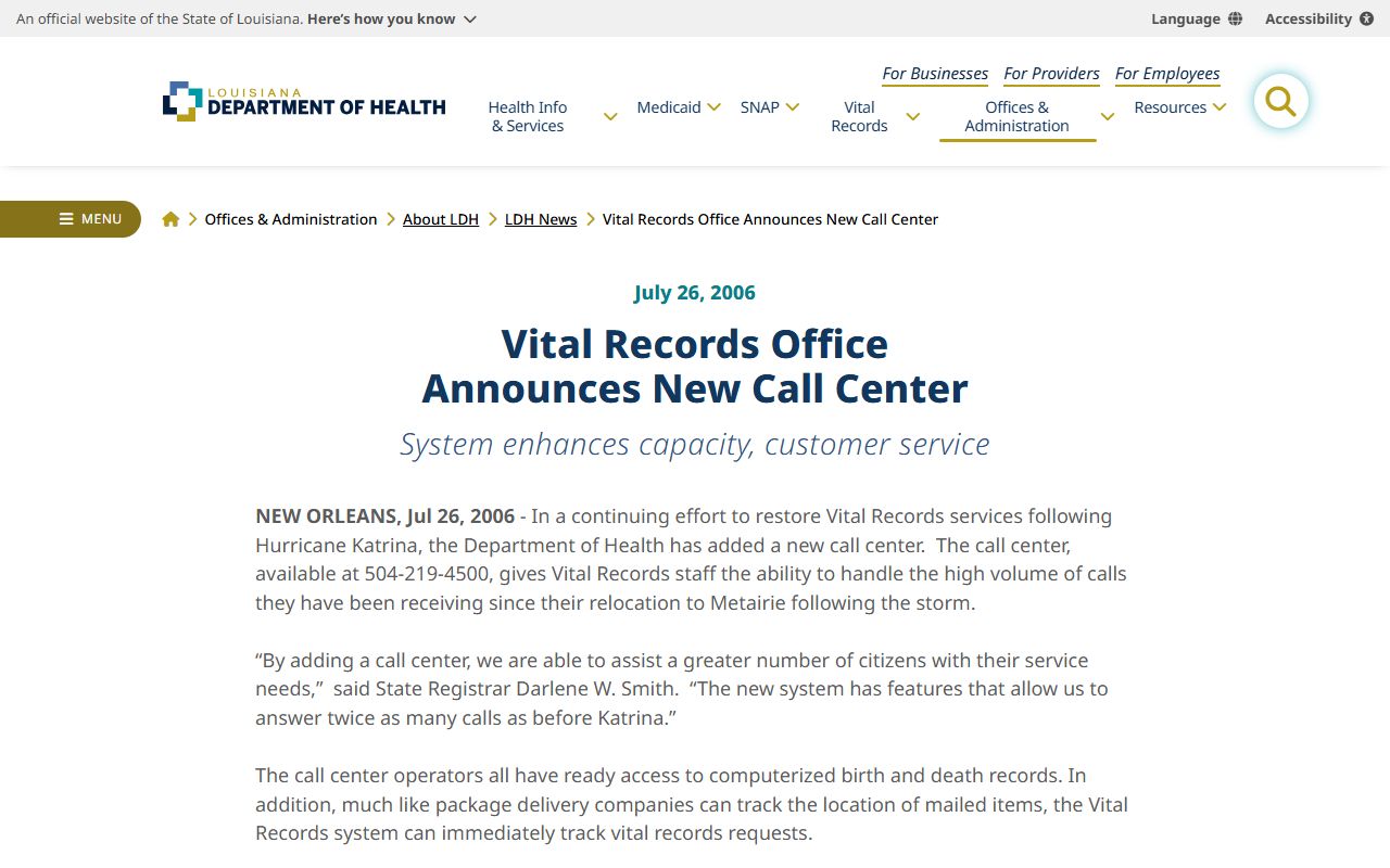 Marrero birth records - Louisiana Department of Health news