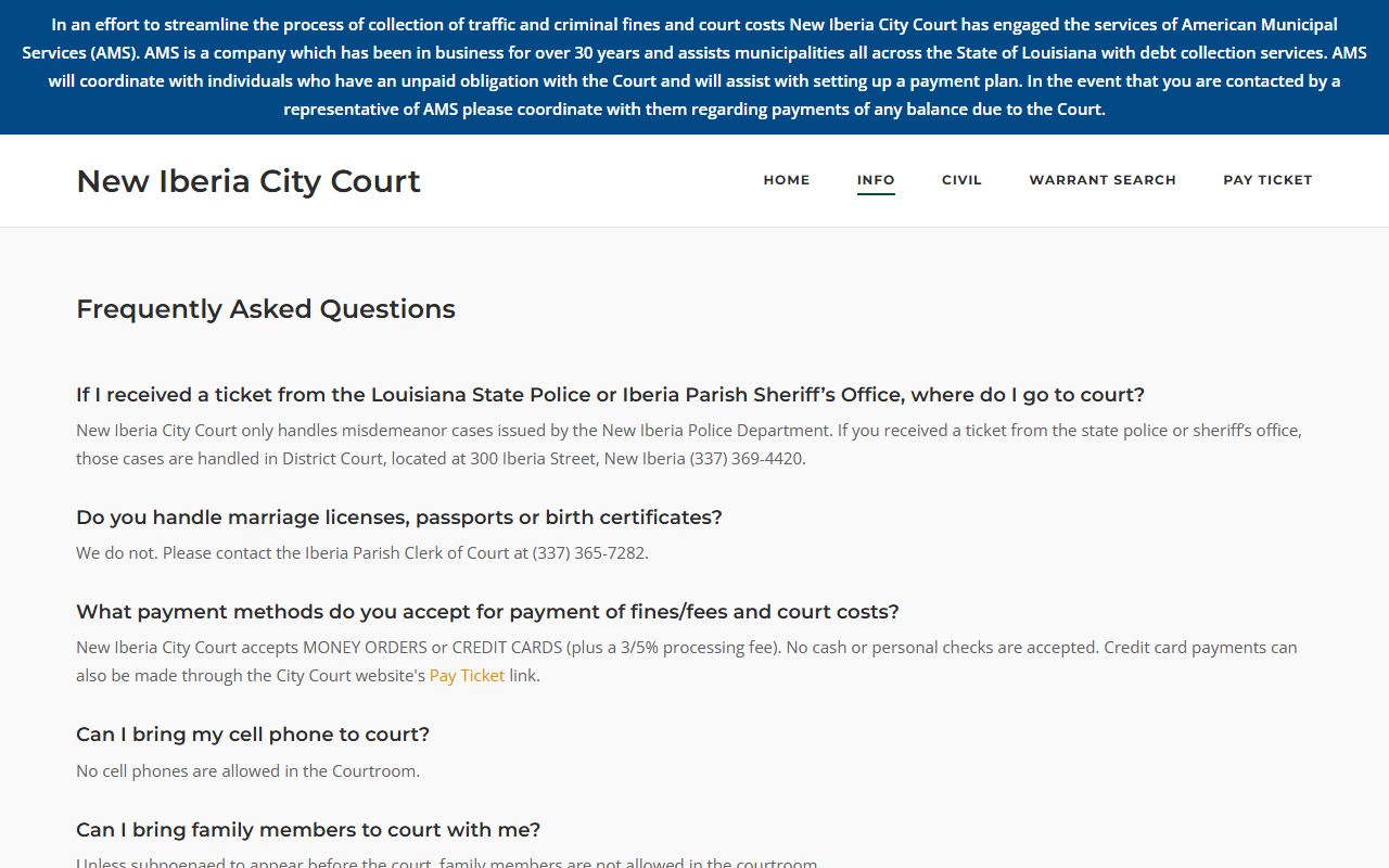 New Iberia birth records - New Iberia City Court FAQ