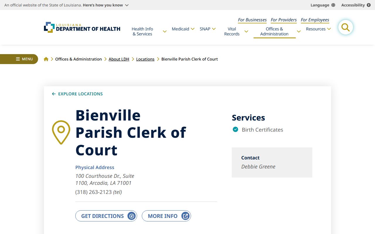 iberia parish louisiana department of health vital records detail