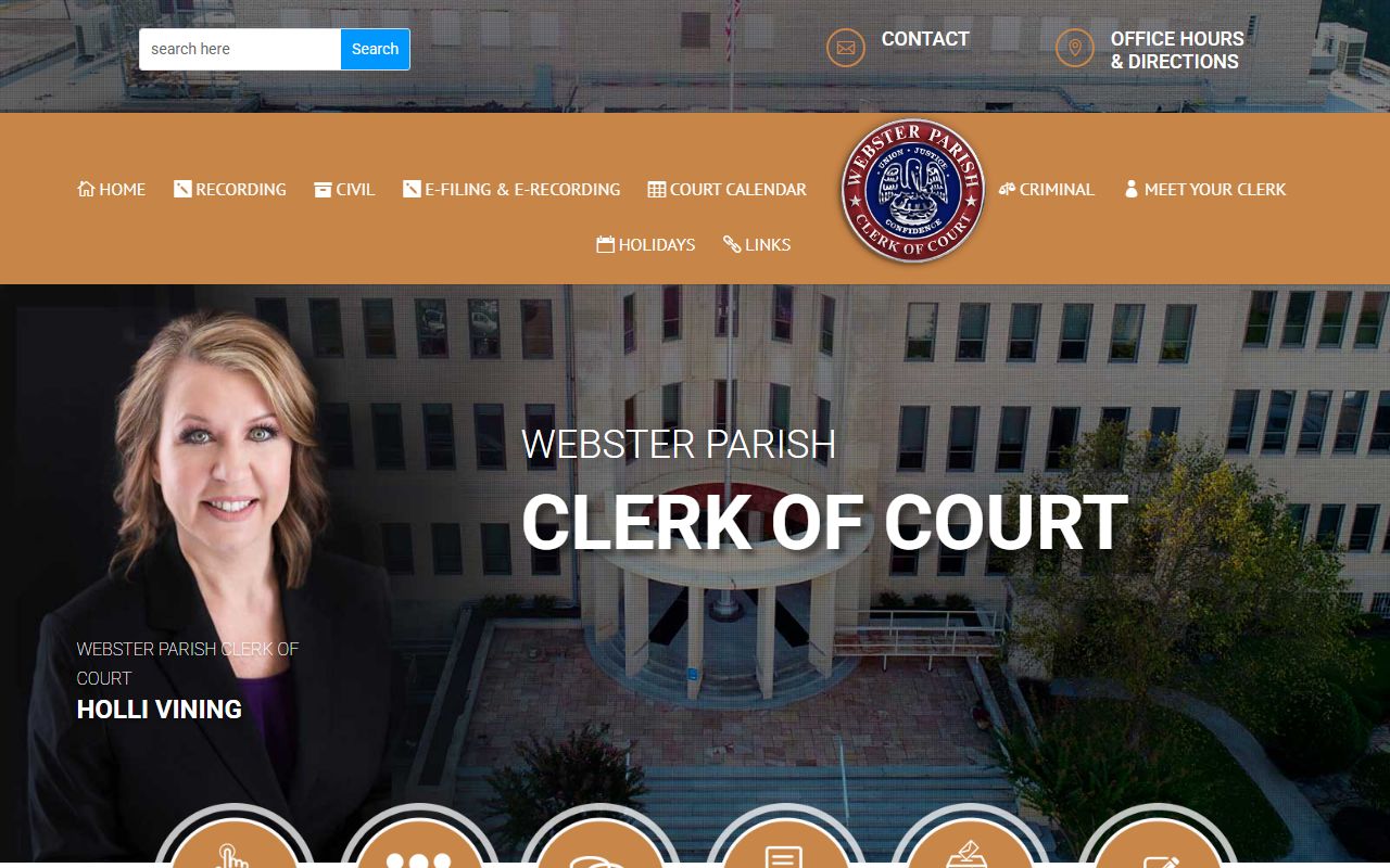 Webster Parish Clerk of Court website for birth records in Minden Louisiana